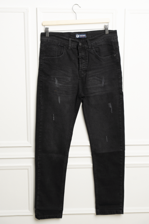بنطلون إسود مخربش جينز