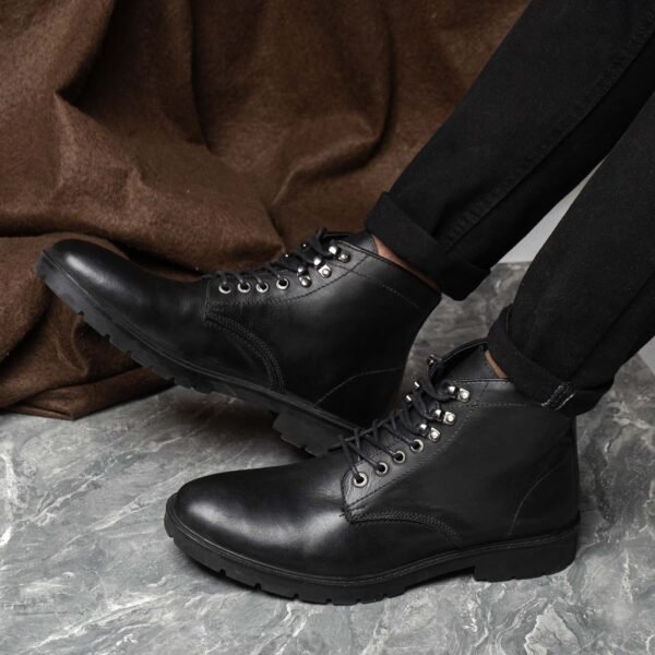 حذاء جلد طبيعي إسود