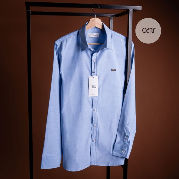 قميص لاكوست قطن أكسفورد رجالي لبني قميص لاكوست قطن أكسفورد رجالي لبني