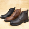 Natural Leather Men Half Boot