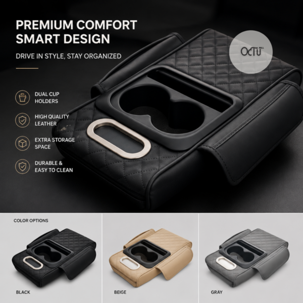 Car Armrest Cushion Organizer