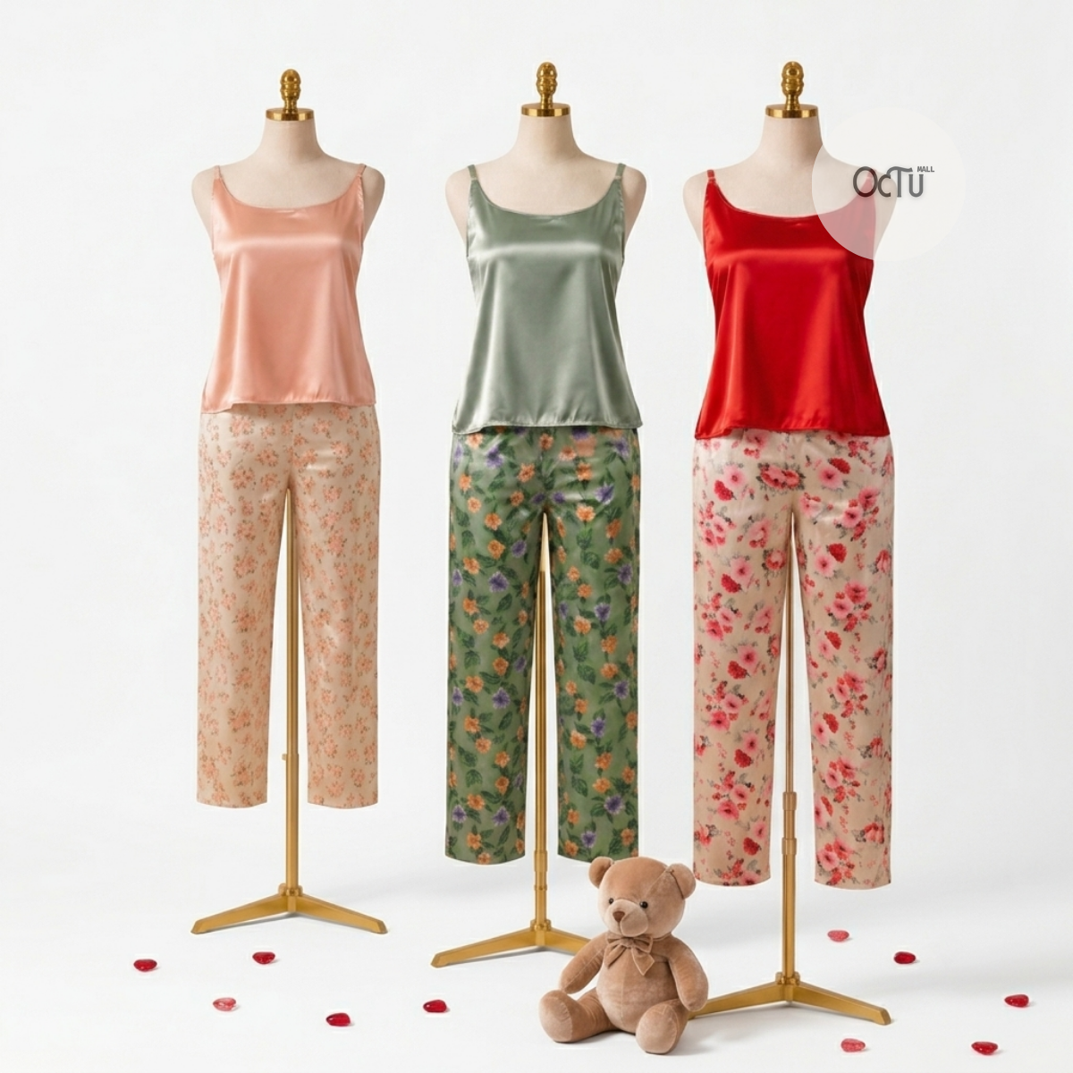 Women Sleeveless Satin Pajama Women Sleeveless Satin Pajama