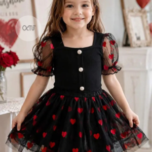 Girls Tulle Heart Skirt Suit