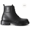 Men Black Leather Half Boot