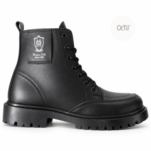 Men Black Leather Half Boot