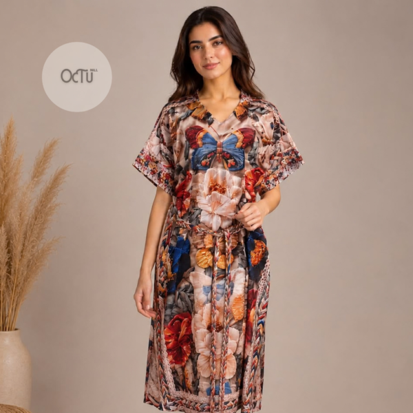 Womens Abaya Floral Print