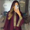 عباية الملكة كتان حريمي بكابتشو لون برجندي عباية الملكة كتان حريمي بكابتشو لون برجندي